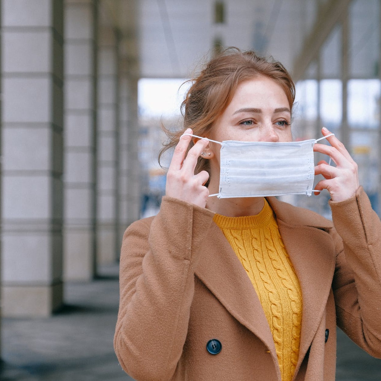 Woman wearing mask